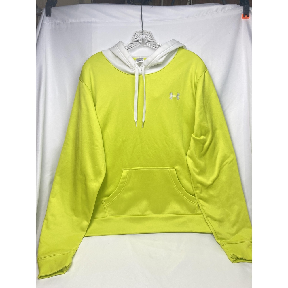 UNDER ARMOUR Polyester Mens LG Green White Activewear Jacket Double Layer Traini - Picture 2 of 9